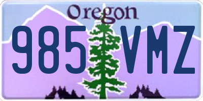 OR license plate 985VMZ