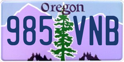 OR license plate 985VNB