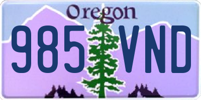 OR license plate 985VND