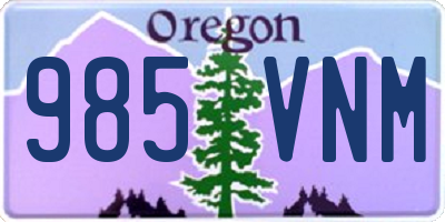 OR license plate 985VNM