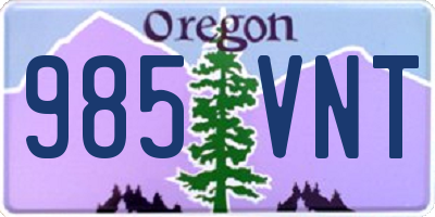 OR license plate 985VNT