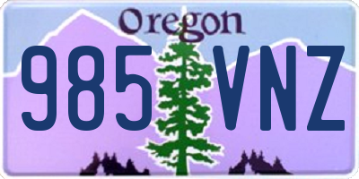 OR license plate 985VNZ