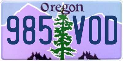 OR license plate 985VOD