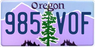 OR license plate 985VOF