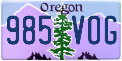 OR license plate 985VOG