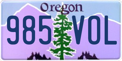 OR license plate 985VOL
