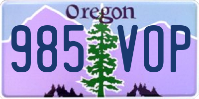 OR license plate 985VOP