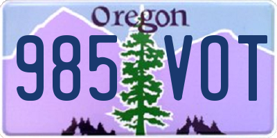 OR license plate 985VOT