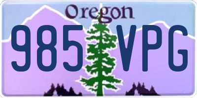 OR license plate 985VPG