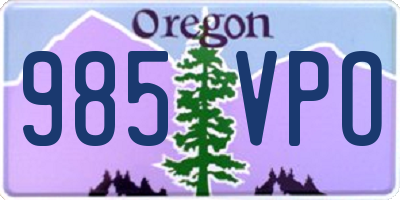 OR license plate 985VPO