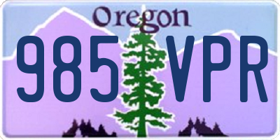 OR license plate 985VPR