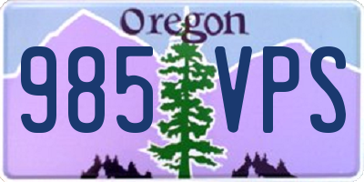 OR license plate 985VPS