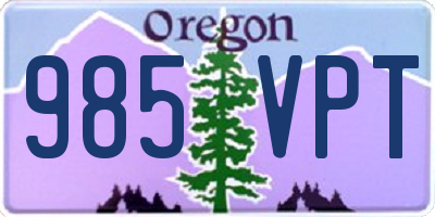 OR license plate 985VPT
