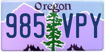 OR license plate 985VPY