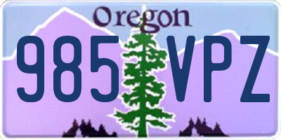 OR license plate 985VPZ