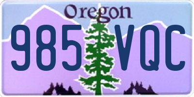 OR license plate 985VQC