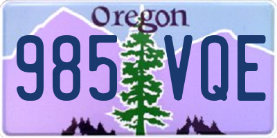 OR license plate 985VQE