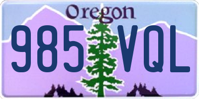 OR license plate 985VQL