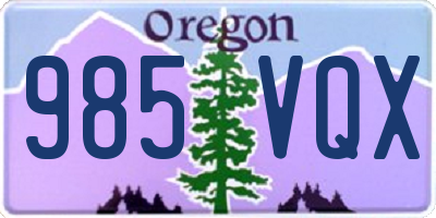 OR license plate 985VQX