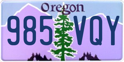 OR license plate 985VQY