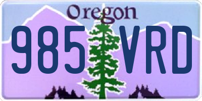 OR license plate 985VRD