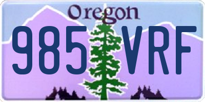 OR license plate 985VRF