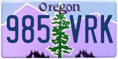 OR license plate 985VRK