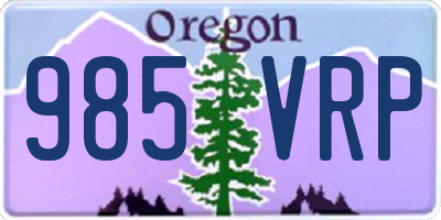 OR license plate 985VRP
