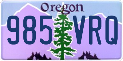 OR license plate 985VRQ