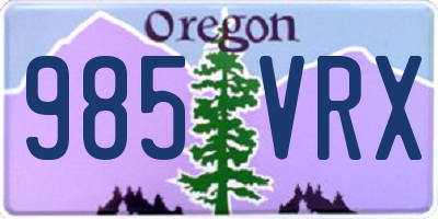 OR license plate 985VRX