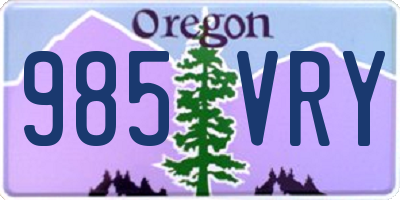 OR license plate 985VRY