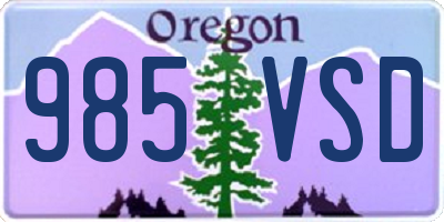 OR license plate 985VSD