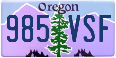 OR license plate 985VSF