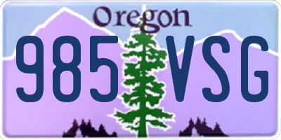 OR license plate 985VSG