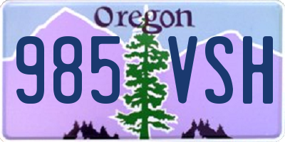 OR license plate 985VSH