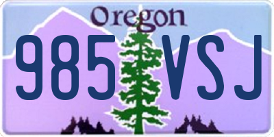 OR license plate 985VSJ