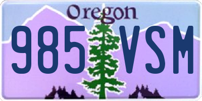 OR license plate 985VSM