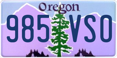 OR license plate 985VSO