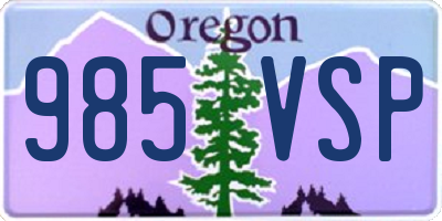 OR license plate 985VSP