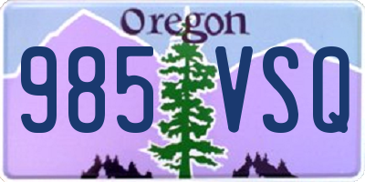 OR license plate 985VSQ