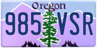 OR license plate 985VSR