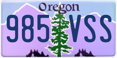 OR license plate 985VSS