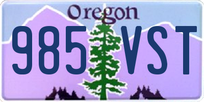 OR license plate 985VST