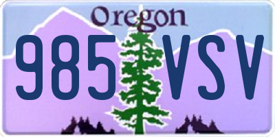 OR license plate 985VSV