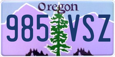 OR license plate 985VSZ