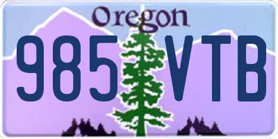 OR license plate 985VTB