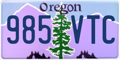OR license plate 985VTC