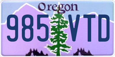 OR license plate 985VTD