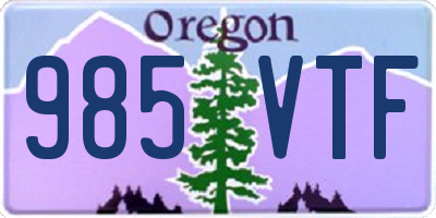 OR license plate 985VTF