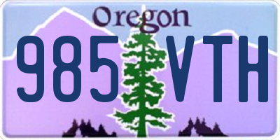 OR license plate 985VTH